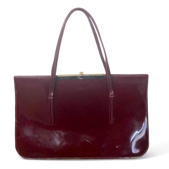 Elegant Burgundy Leather Tote Bag - Picture 1 of 5